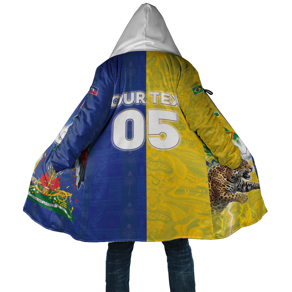 Custom Brazil And Haiti Football Cloak Jaguar With Kanson Wouj Special Style