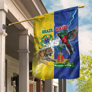 Brazil And Haiti Football Garden Flag Jaguar With Kanson Wouj Special Style