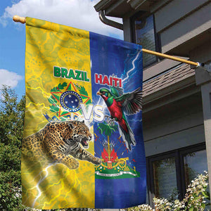 Brazil And Haiti Football Garden Flag Jaguar With Kanson Wouj Special Style