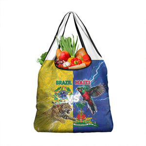 Brazil And Haiti Football Grocery Bag Jaguar With Kanson Wouj Special Style