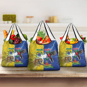 Brazil And Haiti Football Grocery Bag Jaguar With Kanson Wouj Special Style