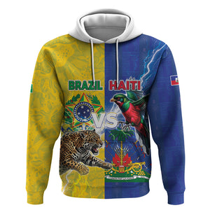 Custom Brazil And Haiti Football Hoodie Jaguar With Kanson Wouj Special Style
