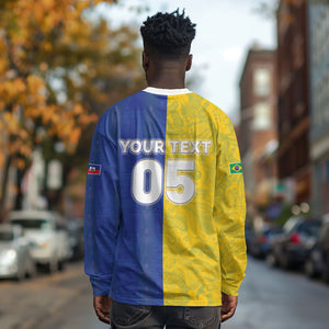 Custom Brazil And Haiti Football Long Sleeve Shirt Jaguar With Kanson Wouj Special Style