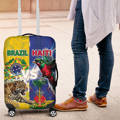 Brazil And Haiti Football Luggage Cover Jaguar With Kanson Wouj Special Style