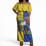 Custom Brazil And Haiti Football Off Shoulder Maxi Dress Jaguar With Kanson Wouj Special Style