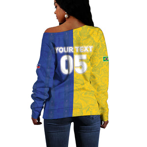 Custom Brazil And Haiti Football Off Shoulder Sweater Jaguar With Kanson Wouj Special Style