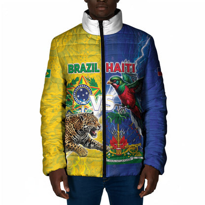 Custom Brazil And Haiti Football Padded Jacket Jaguar With Kanson Wouj Special Style