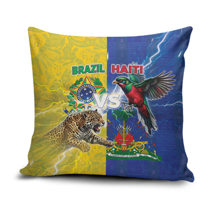 Brazil And Haiti Football Pillow Cover Jaguar With Kanson Wouj Special Style