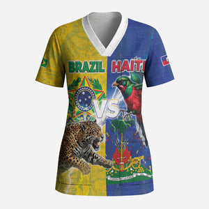 Custom Brazil And Haiti Football Scrub Top Jaguar With Kanson Wouj Special Style