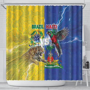 Brazil And Haiti Football Shower Curtain Jaguar With Kanson Wouj Special Style