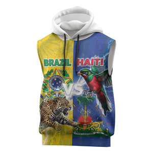 Custom Brazil And Haiti Football Sleeveless Hoodie Jaguar With Kanson Wouj Special Style
