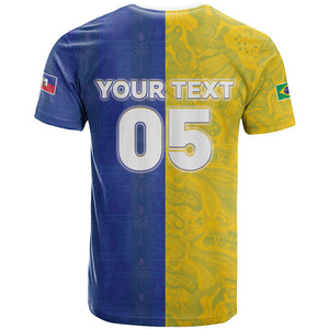 Custom Brazil And Haiti Football T shirt Jaguar With Kanson Wouj Special Style