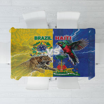 Brazil And Haiti Football Tablecloth Jaguar With Kanson Wouj Special Style