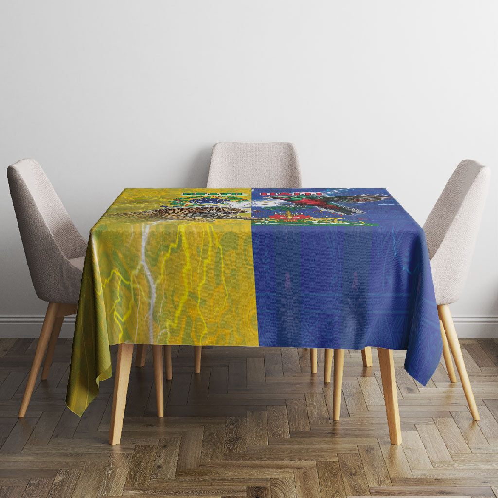 Brazil And Haiti Football Tablecloth Jaguar With Kanson Wouj Special Style