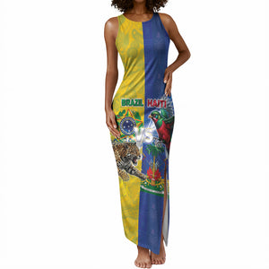 Custom Brazil And Haiti Football Tank Maxi Dress Jaguar With Kanson Wouj Special Style