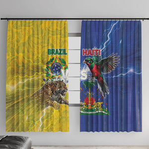 Brazil And Haiti Football Window Curtain Jaguar With Kanson Wouj Special Style