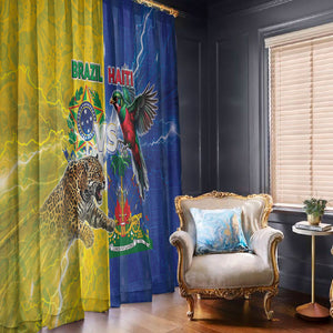 Brazil And Haiti Football Window Curtain Jaguar With Kanson Wouj Special Style