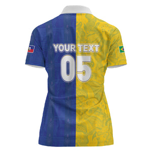 Custom Brazil And Haiti Football Women Polo Shirt Jaguar With Kanson Wouj Special Style
