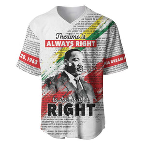 Martin Luther King Baseball Jersey Honoring The Legacy White Version