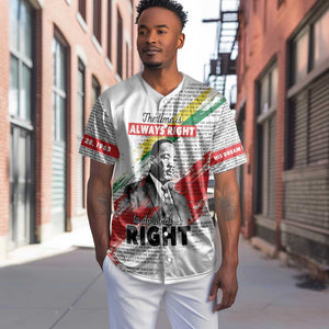 Martin Luther King Baseball Jersey Honoring The Legacy White Version