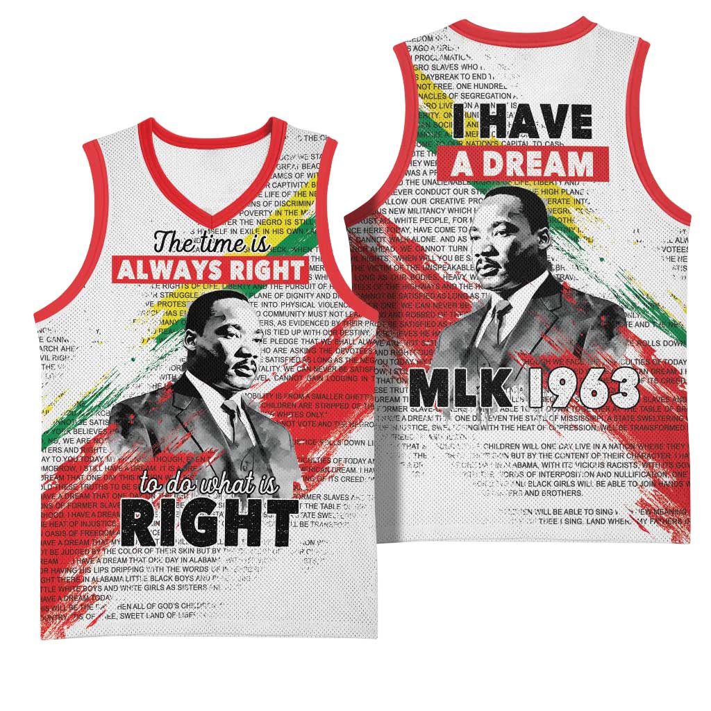 Martin Luther King Basketball Jersey Honoring The Legacy White Version LT05