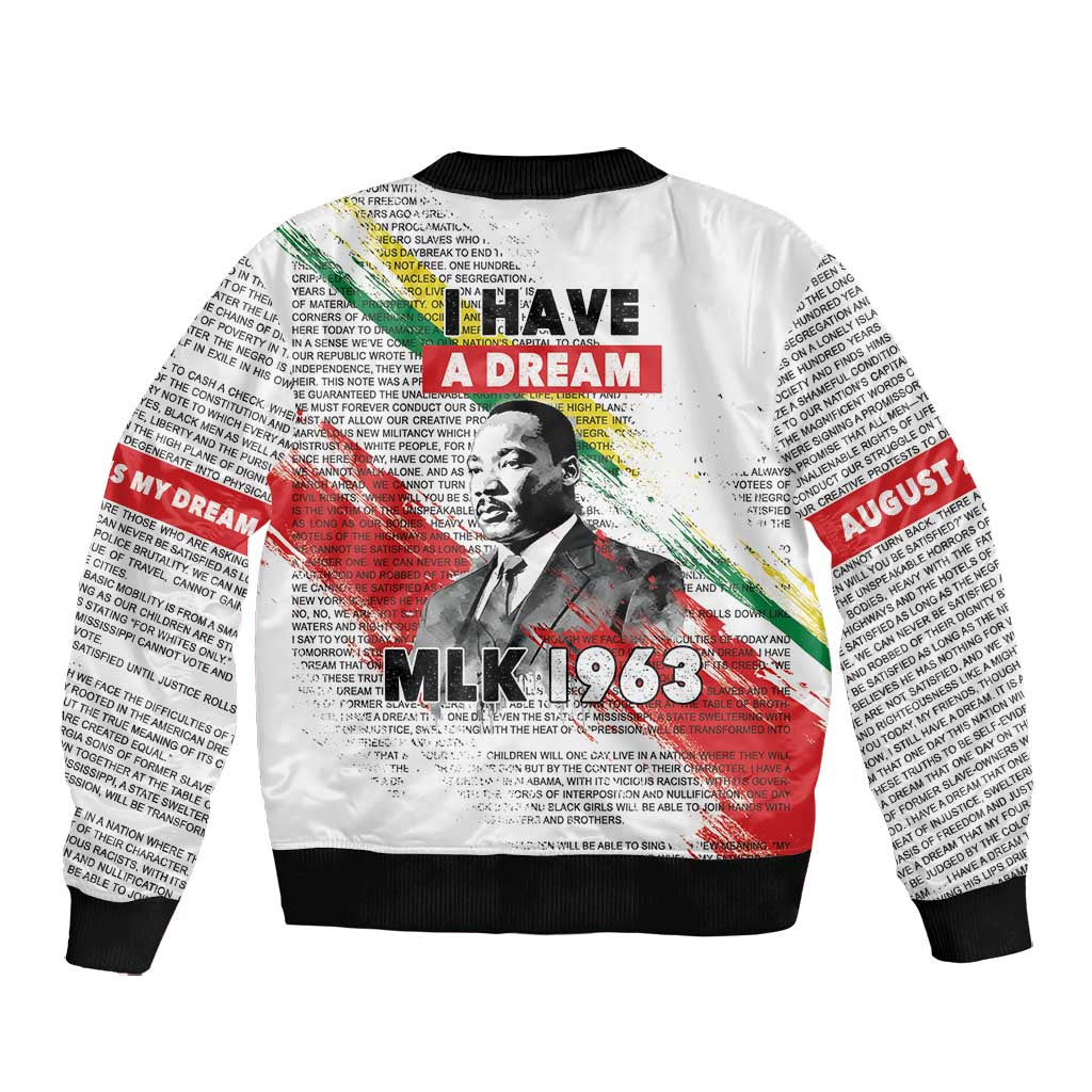 Martin Luther King Bomber Jacket Honoring The Legacy White Version