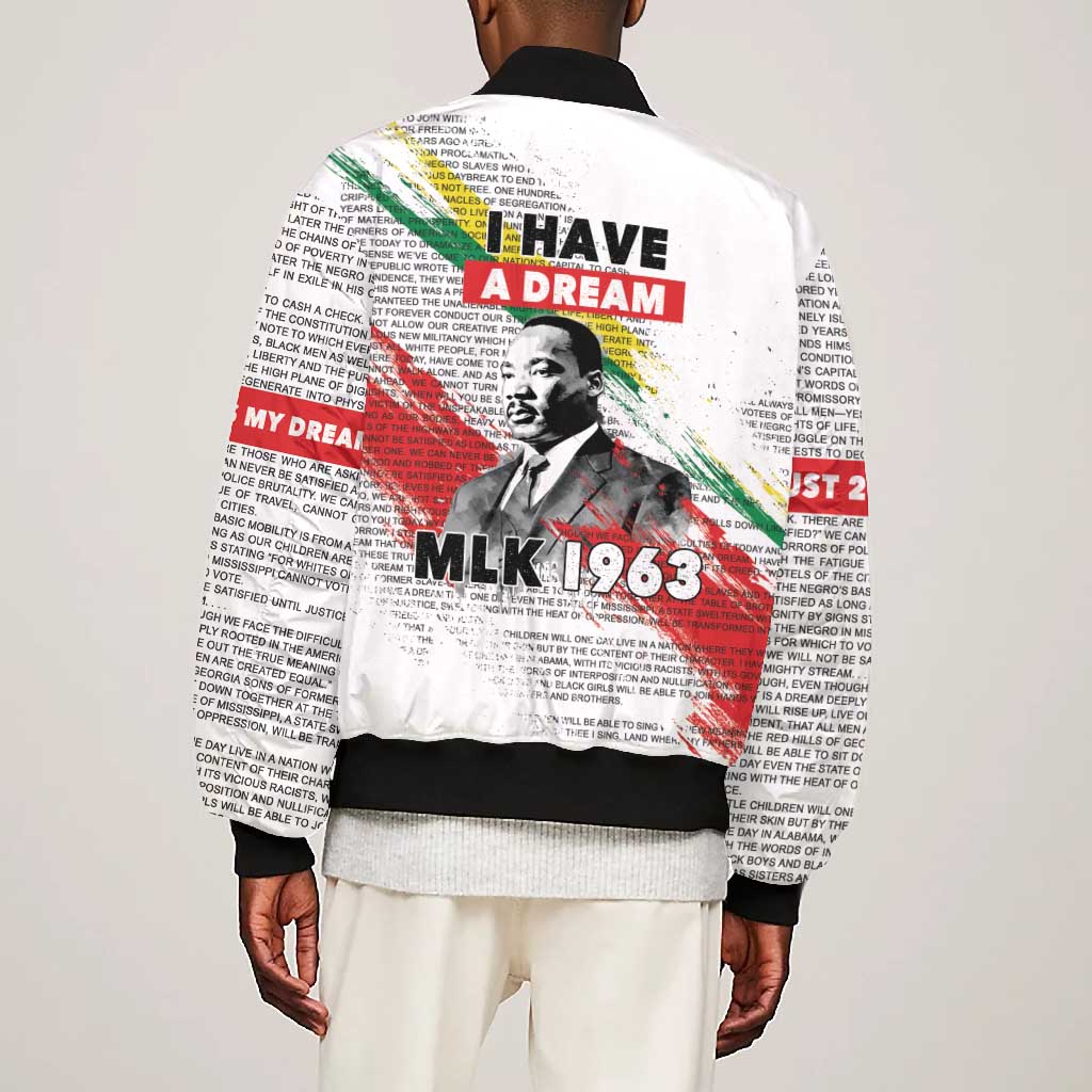 Martin Luther King Bomber Jacket Honoring The Legacy White Version