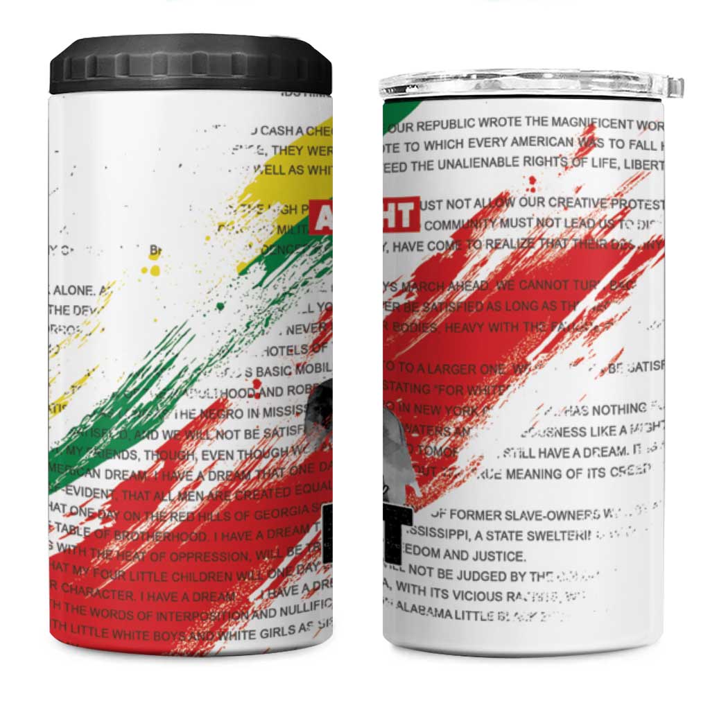 Martin Luther King 4 in 1 Can Cooler Tumbler Honoring The Legacy White Version