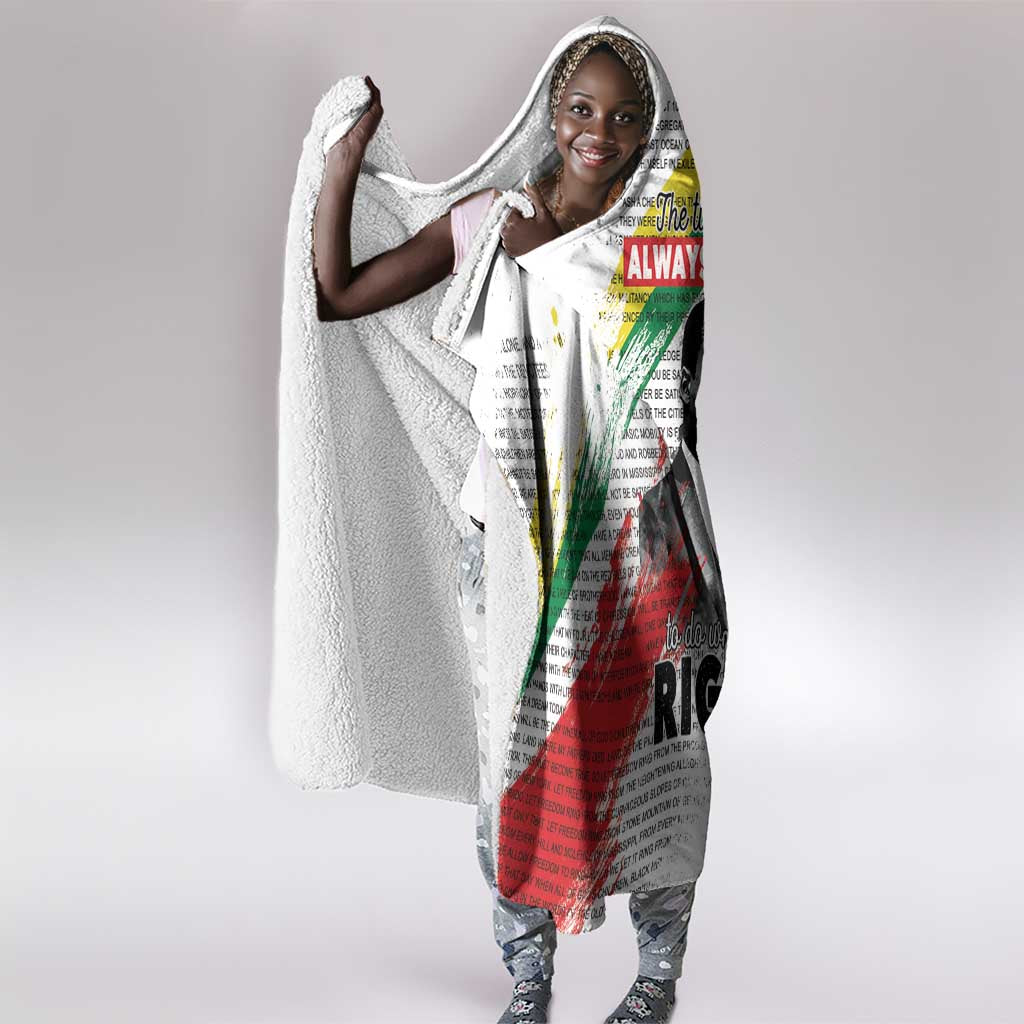 Martin Luther King Hooded Blanket Honoring The Legacy White Version