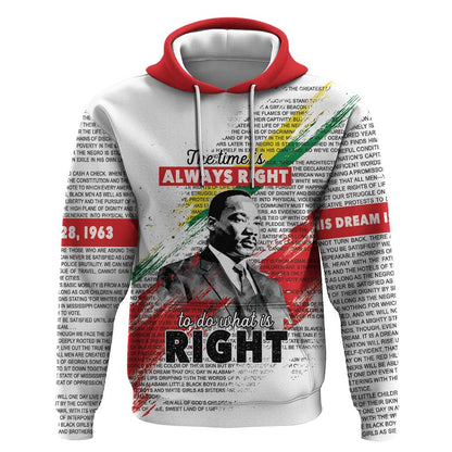 Martin Luther King Hoodie Honoring The Legacy White Version