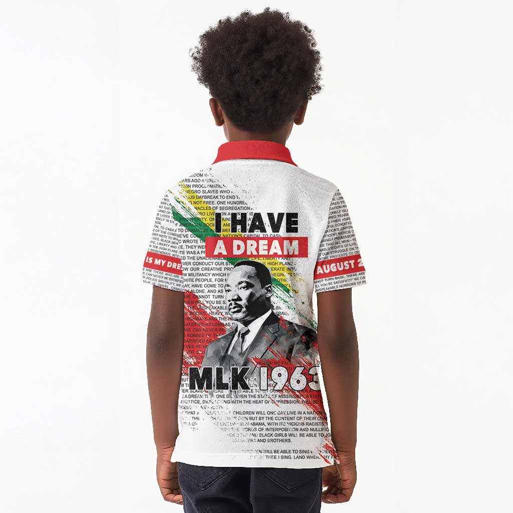 Martin Luther King Kid Polo Shirt Honoring The Legacy White Version