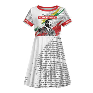 Martin Luther King Kid Short Sleeve Dress Honoring The Legacy White Version