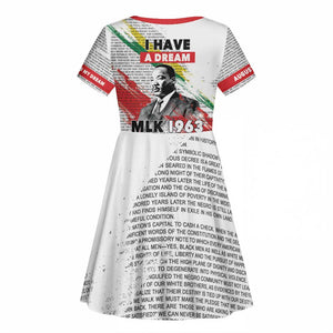 Martin Luther King Kid Short Sleeve Dress Honoring The Legacy White Version