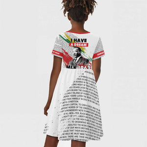 Martin Luther King Kid Short Sleeve Dress Honoring The Legacy White Version