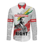 Martin Luther King Long Sleeve Button Shirt Honoring The Legacy White Version