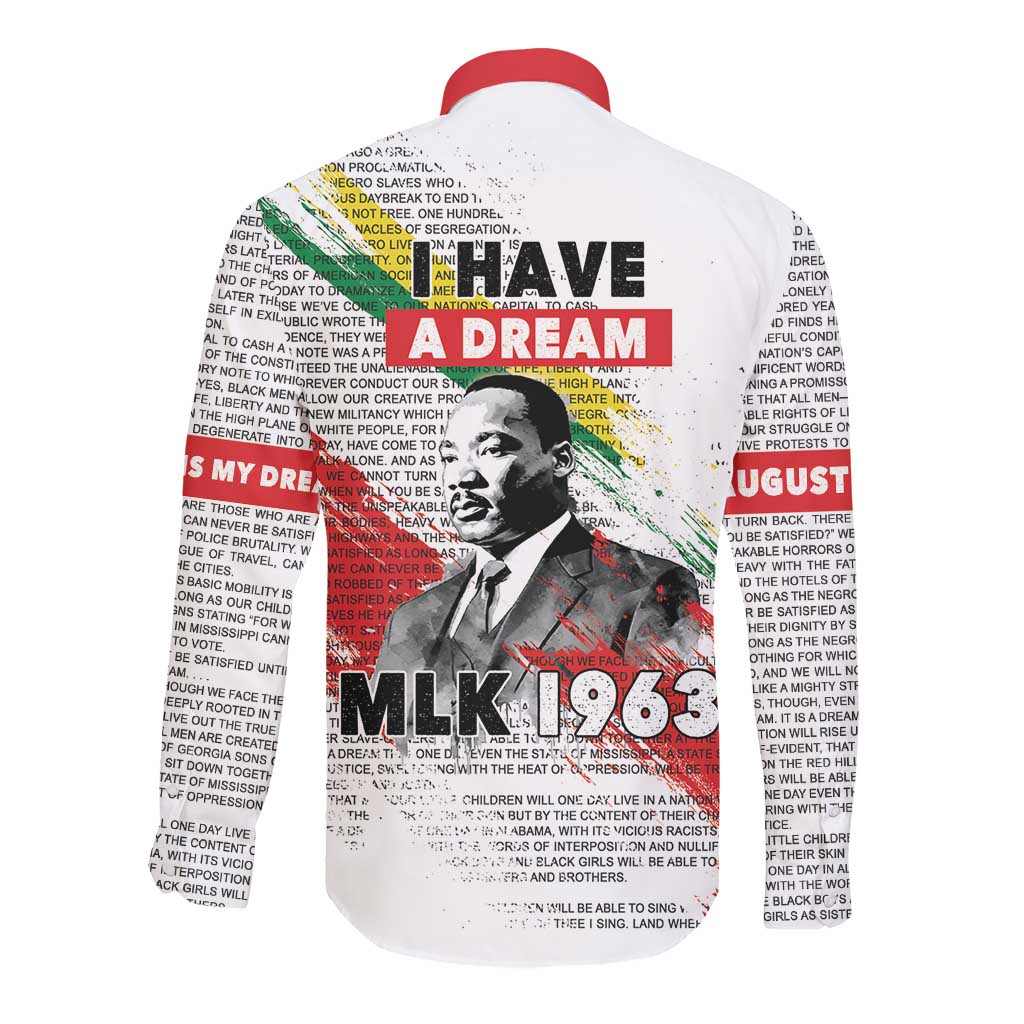 Martin Luther King Long Sleeve Button Shirt Honoring The Legacy White Version