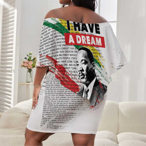 Martin Luther King Off Shoulder Short Dress Honoring The Legacy White Version