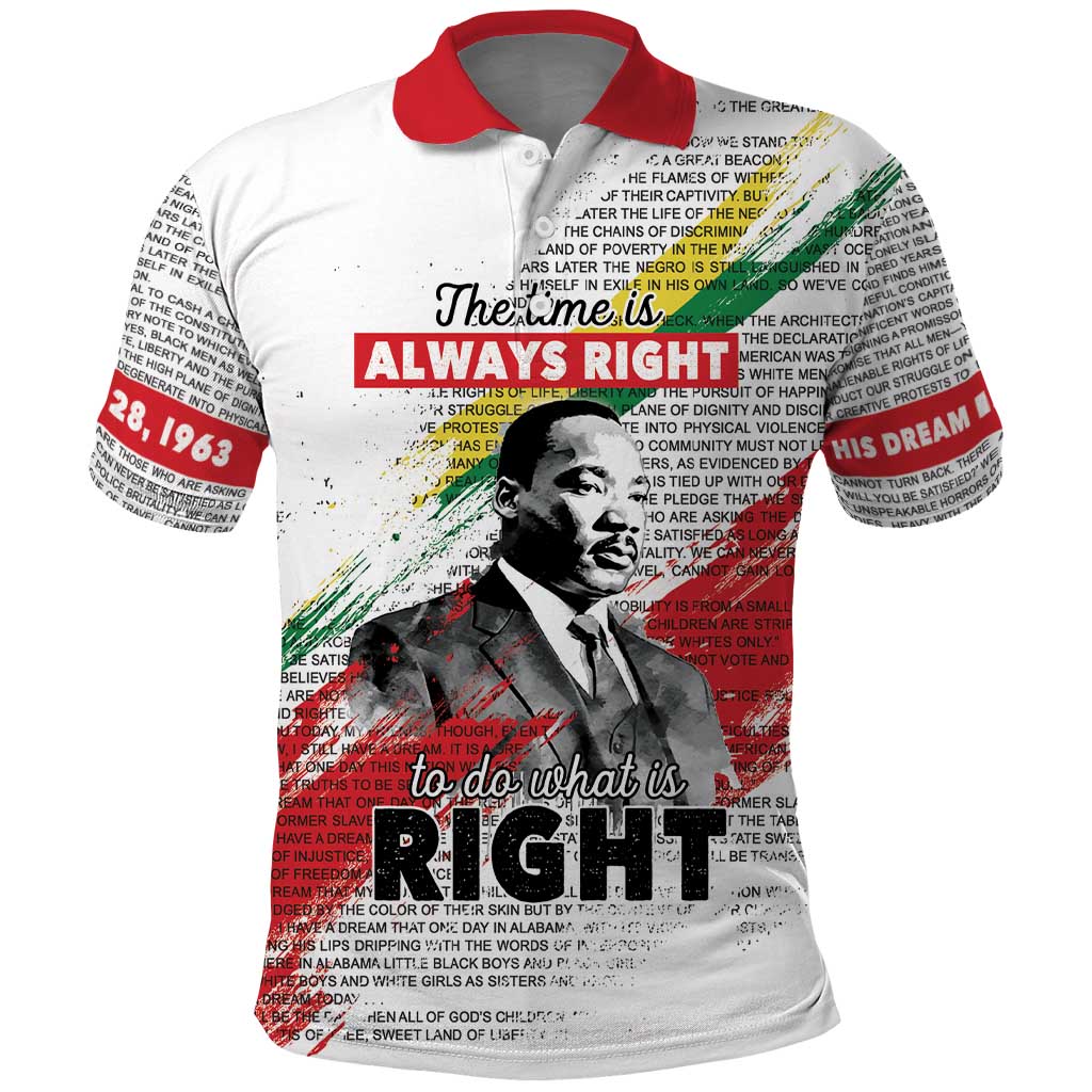 Martin Luther King Polo Shirt Honoring The Legacy White Version