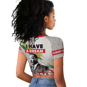 Martin Luther King Raglan Cropped T shirt Honoring The Legacy White Version