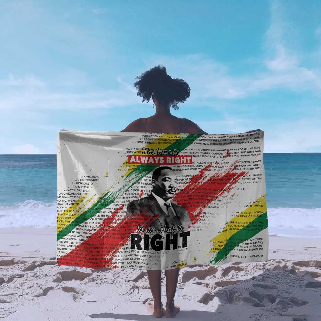 Martin Luther King Sarong Honoring The Legacy White Version