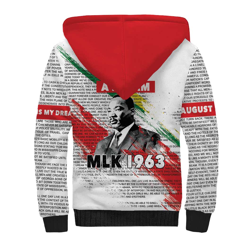 Martin Luther King Sherpa Hoodie Honoring The Legacy White Version