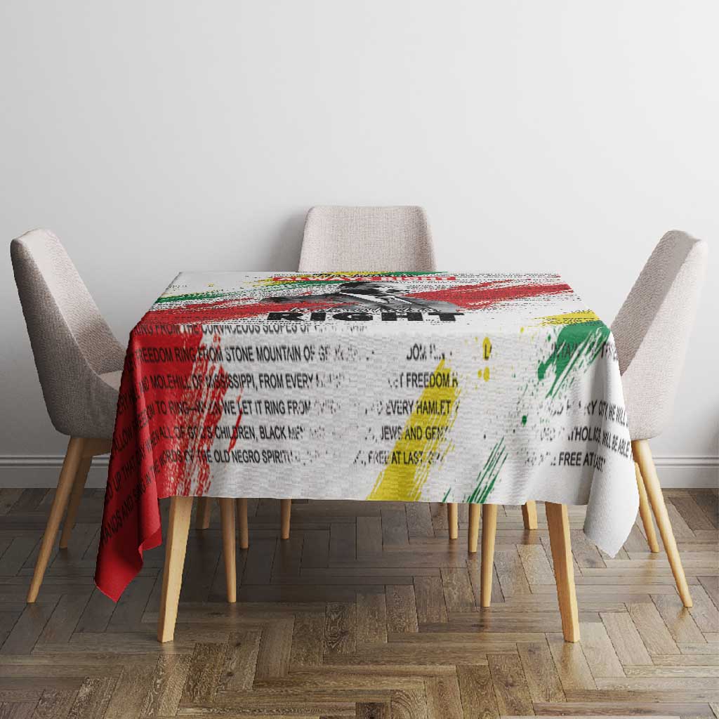 Martin Luther King Tablecloth Honoring The Legacy White Version