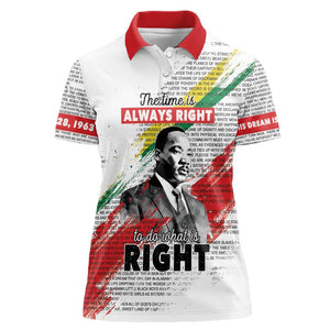 Martin Luther King Women Polo Shirt Honoring The Legacy White Version