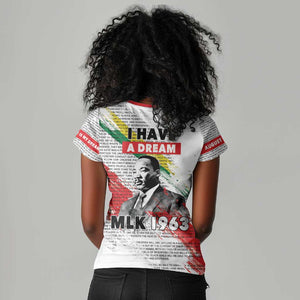 Martin Luther King Women V-Neck T-Shirt Honoring The Legacy White Version