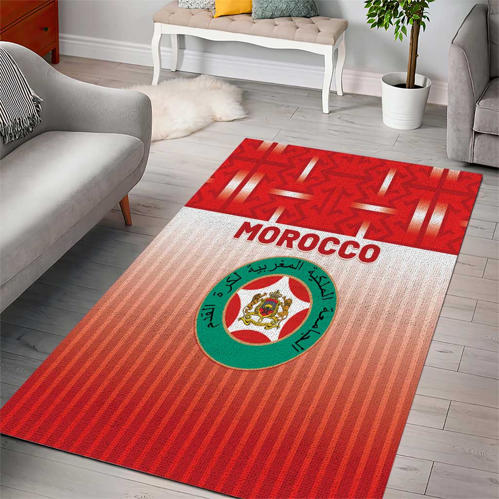 Morocco Football Area Rug 1994 Retro Red Version - African Pride