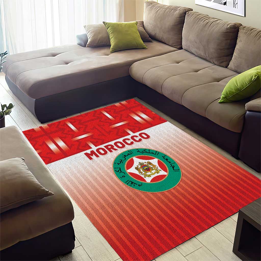 Morocco Football Area Rug 1994 Retro Red Version - African Pride
