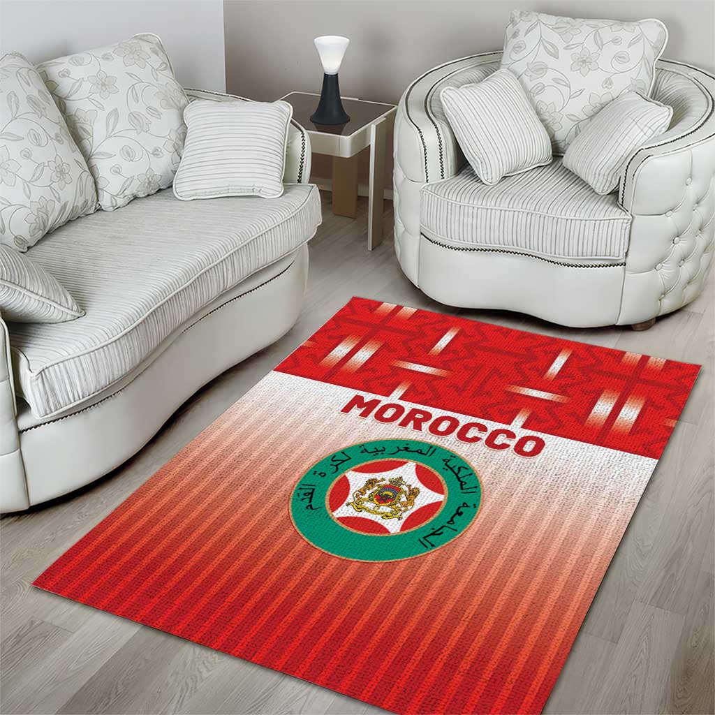 Morocco Football Area Rug 1994 Retro Red Version - African Pride