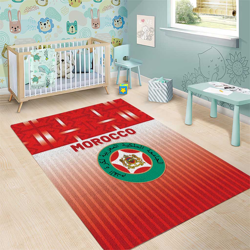 Morocco Football Area Rug 1994 Retro Red Version - African Pride