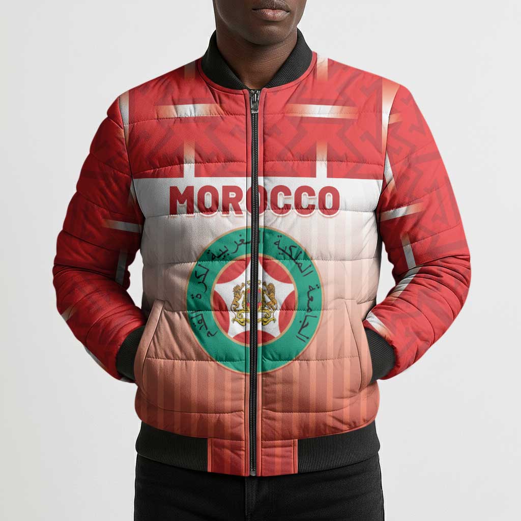 Custom Morocco Football Bomber Puffer Jacket 1994 Retro Red Version - African Pride