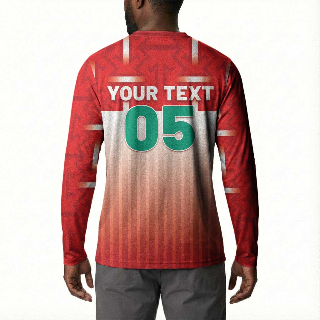 Custom Morocco Football Button Sweatshirt 1994 Retro Red Version